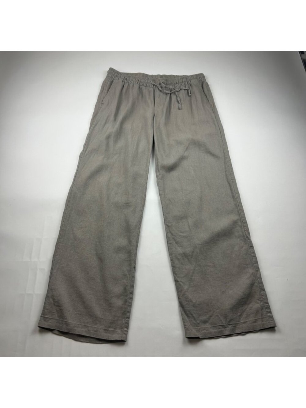 Old Navy Amalgam Taupe Linen Blend Wide Leg Lounge Pant M